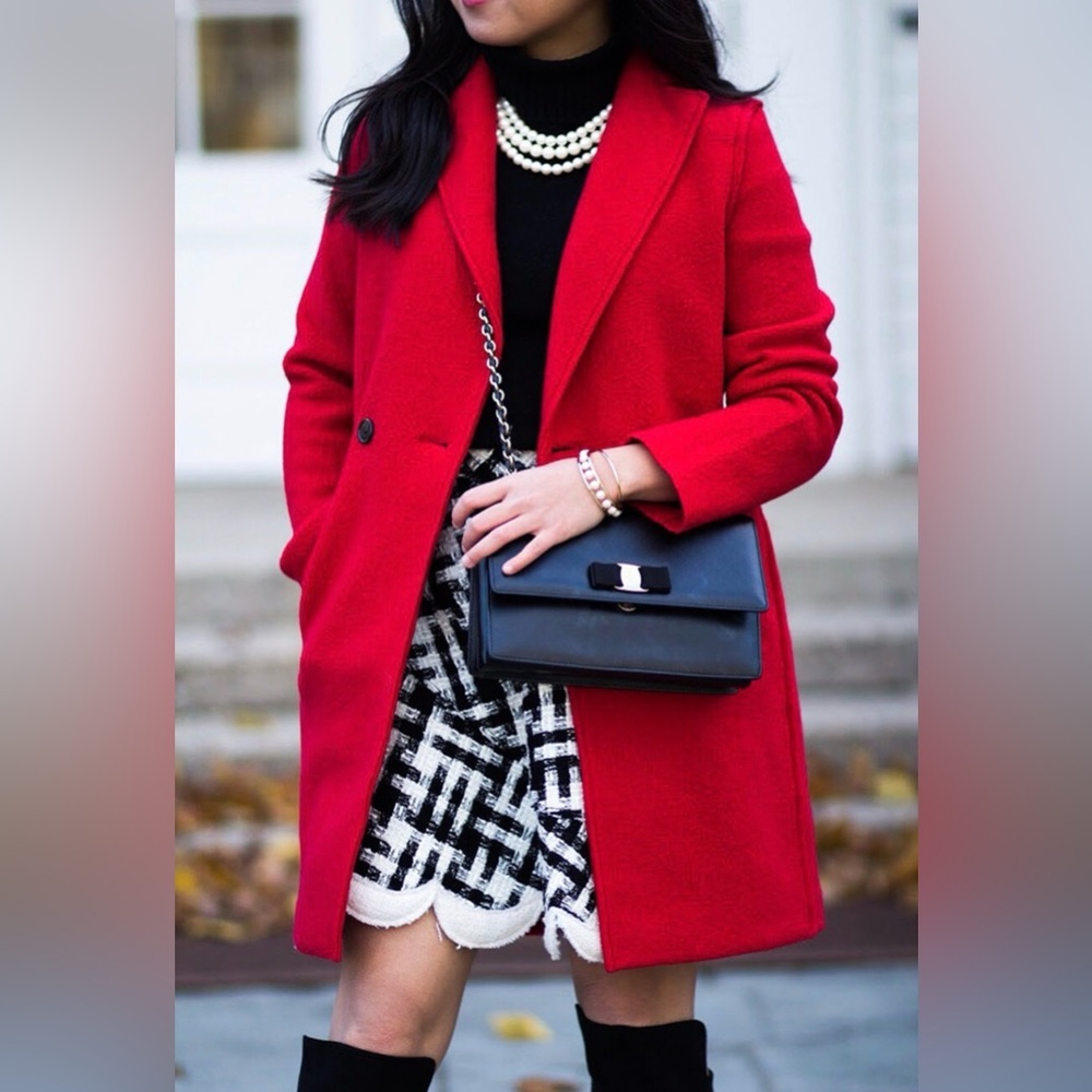 J. Crew Daphne 100% Boiled Wool Top Coat Size 6 Petite